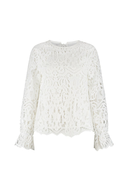 Marie Blouse - White - Bobbie Rose