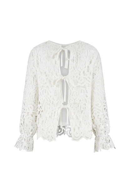 Marie Blouse - White - Bobbie Rose
