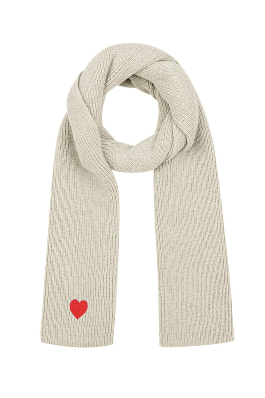 Sjaal met hart detail - Off White - Bobbie Rose
