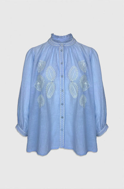 Drew Blouse - Sky Blue - Bobbie Rose
