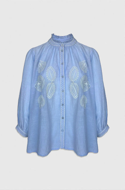 Drew Blouse - Sky Blue - Bobbie Rose