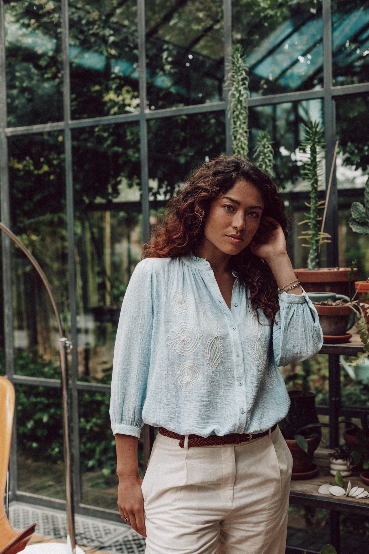 Drew Blouse - Sky Blue - Bobbie Rose