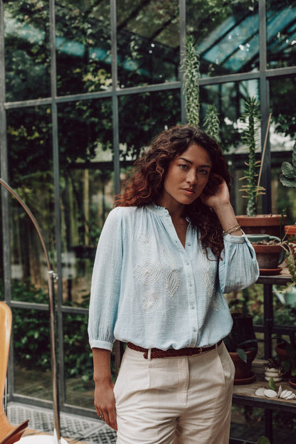 Drew Blouse - Sky Blue - Bobbie Rose