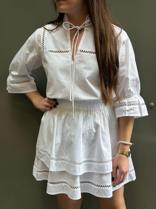 Nanna Blouse - White - Bobbie Rose