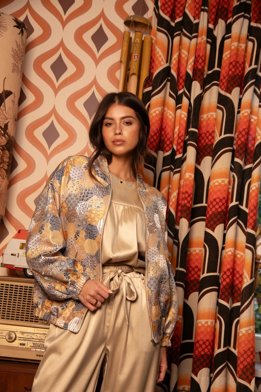 Mae Jacket - Beige Print - Bobbie Rose