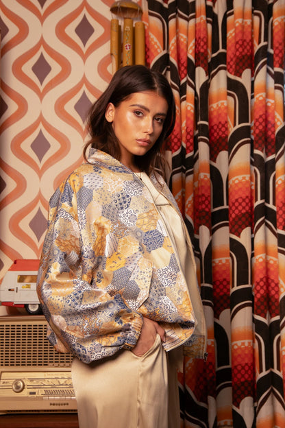Mae Jacket - Beige Print - Bobbie Rose